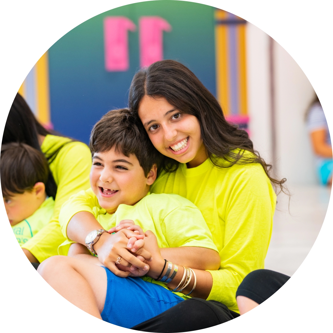 Volunteer with child